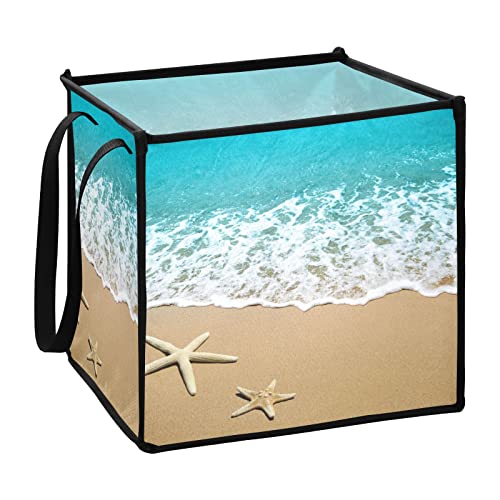 Starfish Beach Storage Bin Bin CONVERSÍVEL BOTAGEM BOTAÇÃO CUBE CUBE RAPEDA BESCEIRA VERMURA DE VERIFICAÇÃO COM CORRETO COM ANELHAS DE GRAINHAS DO BERRIMEIRO CRIANÇAS DO MENINAS ROODOS ROODOS DE REAPIAÇÃO