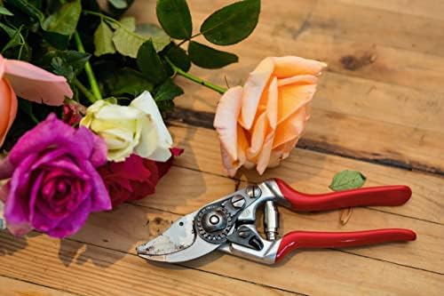 Felco Puting Shears - Swiss de alto desempenho fez poda de jardim de uma mão com lâmina de aço, vermelha, prata