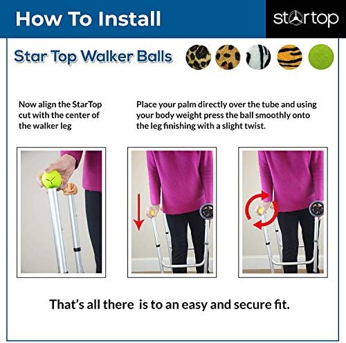 StartOp Deluxe pré -corte de Walker Ball Glids - Walkers pernas universal preced bolas de deslizamento, acessórios presentes para idosos idosos ou reabilitação médica