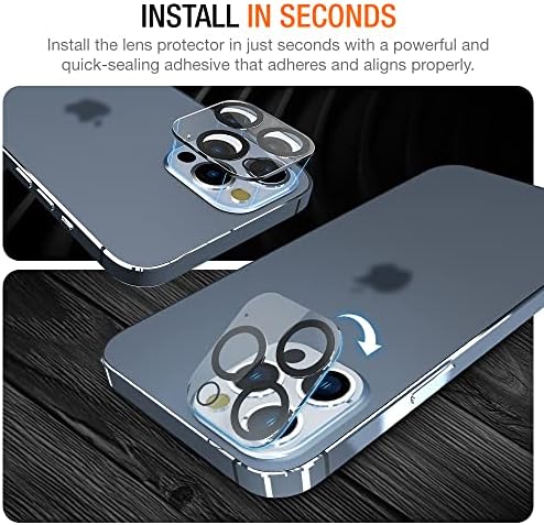 Trianium 3 Pack Camera Lens Screen Protector Compatível para iPhone 13 Pro e iPhone 13 Pro Max - Clear [Support