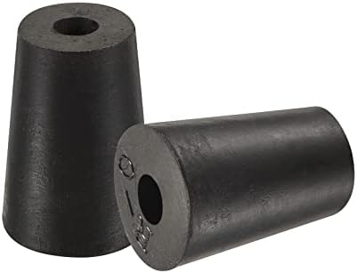 Meccanixity Borracha cônica plugue de 30 a 37 mm com tubos de teste de orifício Bungs Black Black for Lab Home 10 peças