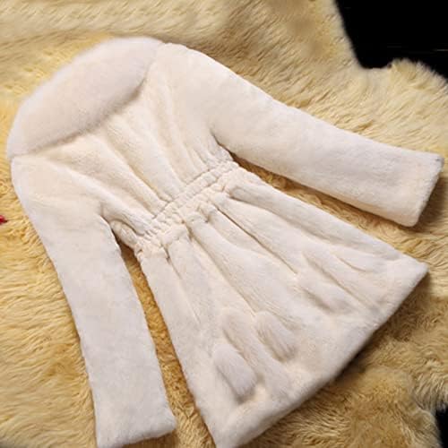 Kasaas Women Lady Coat Winter WhiM Manga longa Solid fofa casaco de casaco de casaco de pelúcia quente e macio de inverno