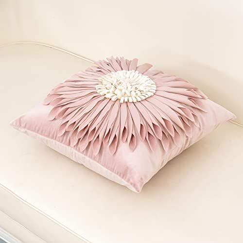 ALERFA 3D FLOR FLOR Handmade Tampa de travesseiro Decorativo Cobra de almofada de veludo rosa com zíper escondido para a
