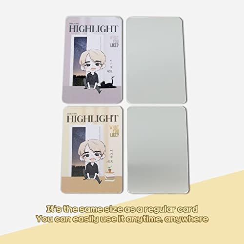 Destaque Beast Gikwang Mandeira Máfora de Maquiagem Debreakable Compact Card espelho ouro Para carteira B2ST FANARTER