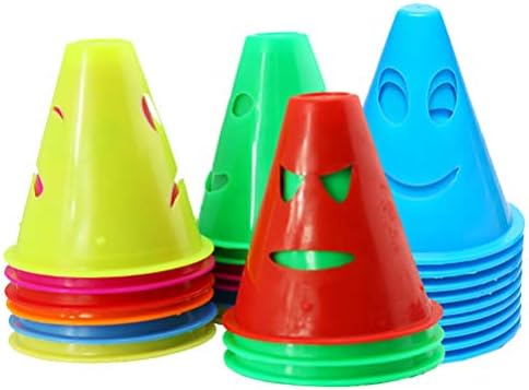 Pretyzoom 24pcs Cones de treinamento para crianças mini mini treino esportivo Cones de trânsito de tráfego de rodovias à prova