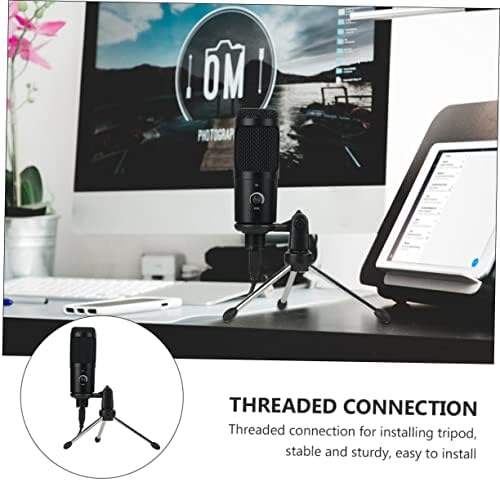 Bienka 1 Conjunto Zoom Conference Tabletop Mic Mic USB Recording Laptop Stand Stand Cardioid Video Desktop Streaming Com para suportes de condensador de montagem de microfone ajustáveis