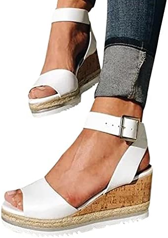 Sandálias AAYOMET para mulheres casuais, sandálias mulheres sandálias de pico vintage sandálias de verão de verão sandálias de cunha de tornozelo