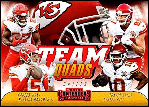 2018 Panini Concenders Team Quads #TQ-3 Kareem Hunt/Patrick Mahomes II/Travis Kelce/Tyreek Hill Kansas City Chiefs NFL Football Trading Card