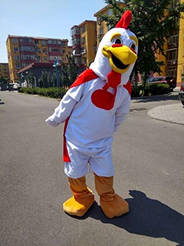 White Big Cock Mascot Costume Cartoon Personagem adulto SZ Imagem real
