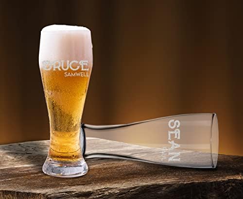Teeamerore Cerveja personalizado Glass Adicione seu nome sobrenome Dia dos namorados