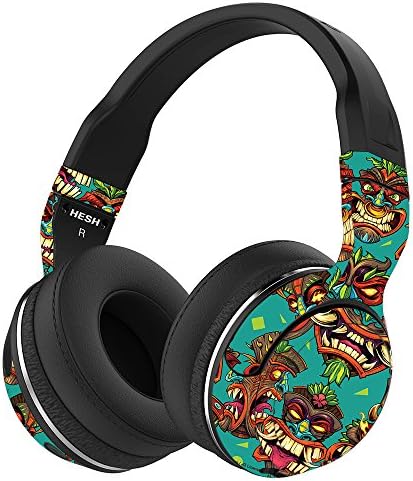 Mightyskins Skin Compatível com SkullCandy Hesh 2 fones de ouvido sem fio - Crazy Tikis | Tampa de vinil protetora, durável e exclusiva