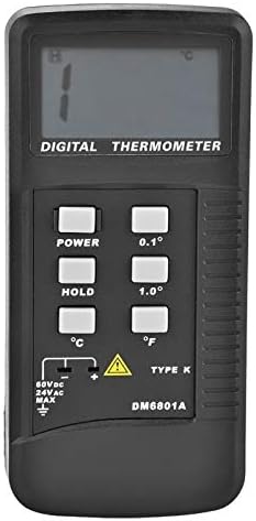 Walnuta portátil DM6801A Termômetro LCD Display digital Digital Termômetro do tipo K-tipo K Sensor de temperatura do medidor de temperatura do medidor de temperatura
