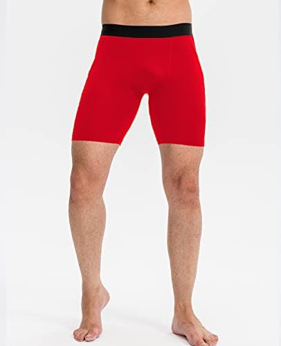 Shorts de compressão homens com pocket spandex cueca esportes curtos de calça de calça de calça de corrida seca curta