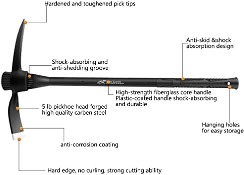 Glorousc forged adze pick, ervas daninhas matock colheita matock com maçane