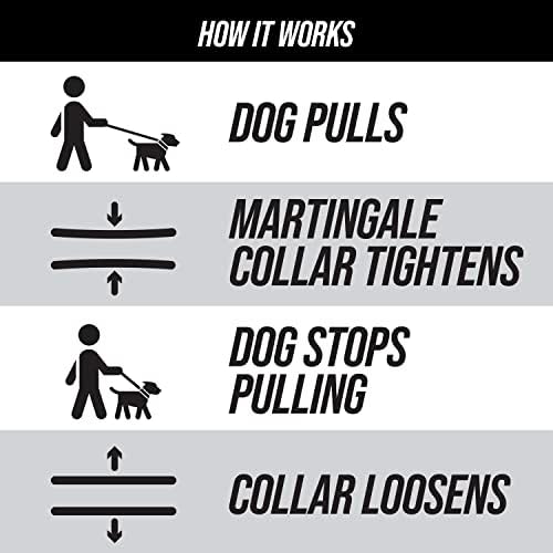 Leashboss Martingale Collar for Dogs | Colar de cão de nylon reflexivo para cães grandes, cães médios e pequenos | Sem puxar colarinho