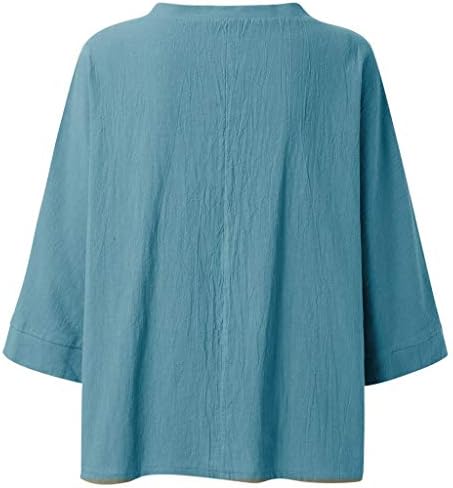 Tops femininos, tops de linho boho ruffles streetwear o pescoço de algodão para mulheres embalagem feminina blusa de treino roupas