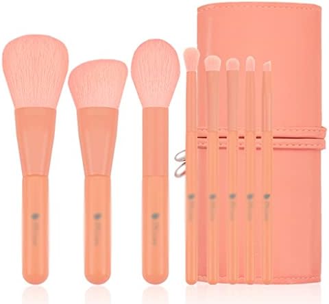 LXXSH 8PCS Brush de maquiagem laranja conjunto com pincelas de maquiagem de beleza de bolsa para pincéis de blush