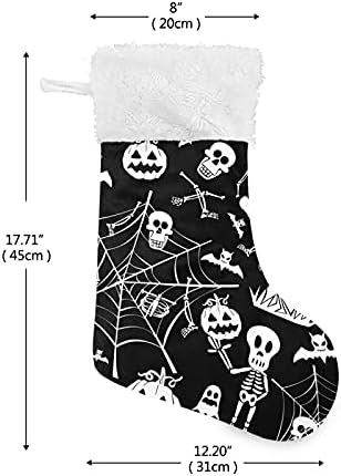 Meias de Natal de Alaza Feliz Halloween Elements Classic Classic Personalizou grandes decorações de meia para férias em