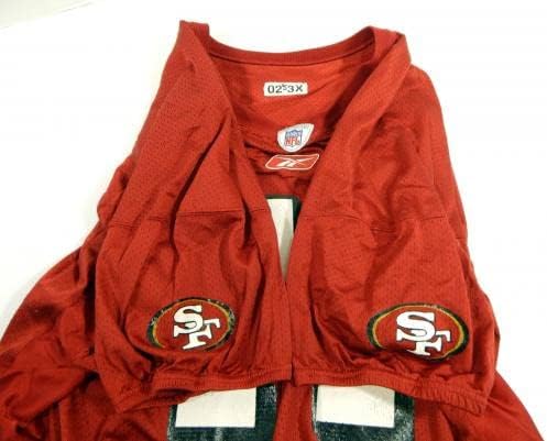2002 San Francisco 49ers 71 Game usou camisa de prática vermelha 3xl dp34424 - Jerseys de jogo NFL não assinado