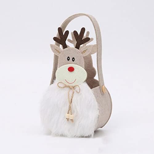 Sacos aboofan com alça: 2pcs 3d Plush Reindeer Christmas Bags Sacos de Candy Treat Bags para festa de Natal Favory
