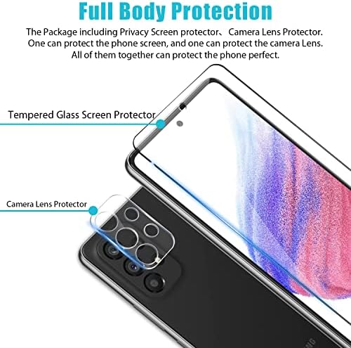 Zeking [3+3 pacote] projetado para Samsung Galaxy A53 5g de vidro temperado e lente de câmera protetor, hd transparente 9h dureza [case amigável] bolha de filme grátis