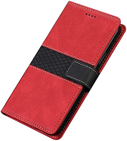 XD Designs Case para o Samsung Galaxy S22/S22 Plus/S22 Ultra 5G, Caixa de carteira Flip Folio Campo de celular Capa com titular do cartão de crédito Kickstand à prova de choque TPU Shell, Red, S22 mais 6.6 ''
