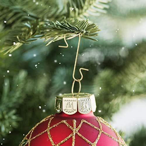 Juhumin 240 peças Ornamentos de Natal Ganchos de ornamentos em forma de ganchos de ornamentos de árvore de Natal com caixa de armazenamento