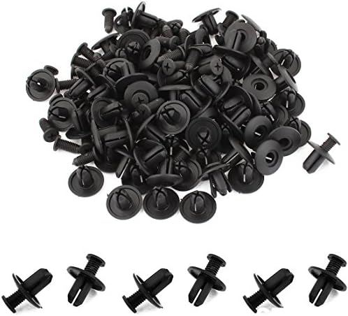 UXCELL A13061500UX0042 CLIPS/RIVETES BLACK/FASTENER, 100 pacote