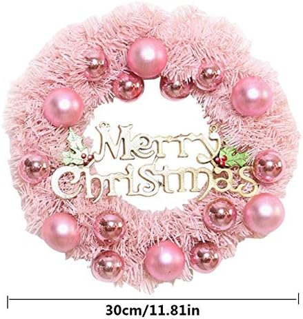 Ganfanren 30cm rosa Christmas Wreath Decoration Ring Ring Ring Shopping Window Window Display Cenas Ornamentos de Christmas Pink Christmas Grinalh