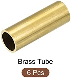 Metallixity Brass Tube 6pcs, tubulação artesanal - para decoração em casa, artesanato de bricolage