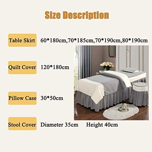 Zhuan Massage Table Sheets Salia de saia de cama com folhas de travesseiro de travesseiro de buraco de respiração Facle