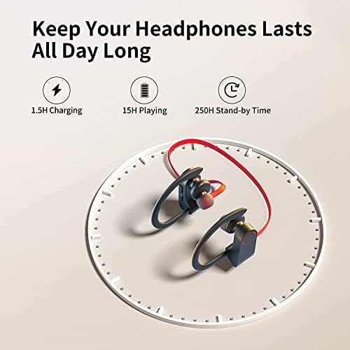 Fones de ouvido sem fio Bluetooth Psier Bluetooth Bluetooth 5.3 fones de ouvido sem fio 15H PlayTime Ipx7 Earspons à prova d'água