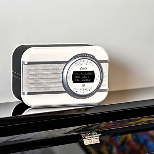 VQ Christie HD Rádio Digital com FM, Bluetooth/NFC, Despertador, exibição rotativa e fáscia de esmalte - preto