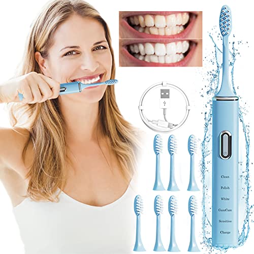 8 escova cabeças de dentes de dentes elétricos, 5 horas de cobrança durarem 180 dias para adultos e crianças, dentes limpos