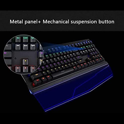 Teclado de teclado mecânico LED com retroilumação com botão com interruptores azuis para Windows Gaming PC