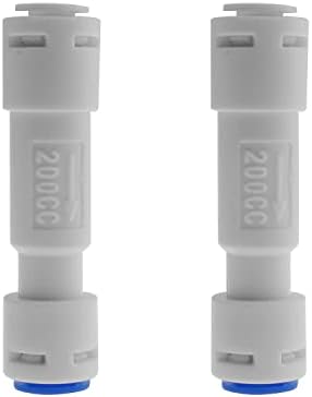 DGZZI 2PCS 1/4 Pinch Restritor de fluxo de 200cc com o Quick Connect para osmose reversa de RO