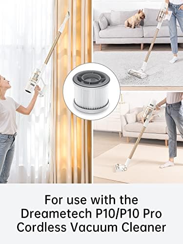 Filtro HEPA de substituição DreamEtech, filtros de cartucho lavável para p10/p10 Pro Cordless Astur Cleaner