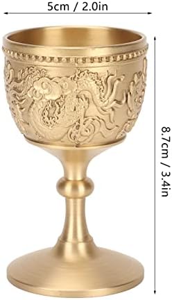 Cálice de ouro, sólido e durável Brass Retro Style Wine Goblet para festa