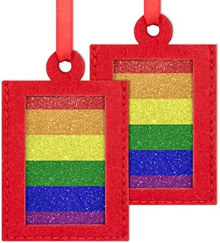 Bandeira do arco -íris ornamentos de quadros de imagem do orgulho gay do orgulho feltro para o férias de festas para festas de casamento