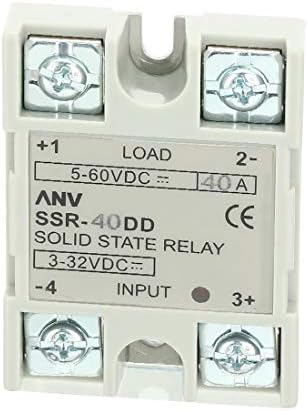 NOVO LON0167 SSR-40 DD apresentou 40A DC 3-32V eficácia confiável para DC 5-60V SSR Relé de estado sólido + dissipador de calor