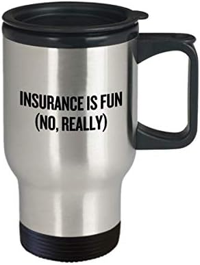Presente do agente de seguros - Caneca engraçada de viagens de seguros - Presente de corretor de seguros - seguro é divertido.