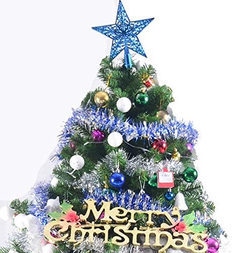 Dulplay Pré-decorada Árvore de Natal Artificial, Luzes LED e Metal Stand In Boins Mini ornamentos