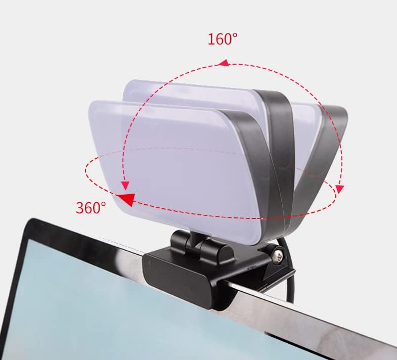 Luz de selfie com 3 modos de luz com clipe frontal e traseiro para videoconferência de videoconferência Iluminação para