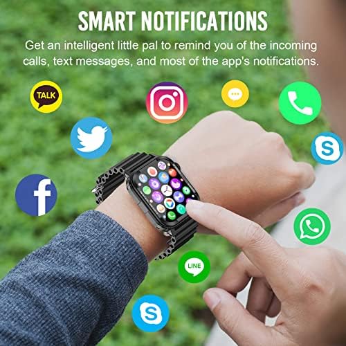 Indekos Smart Watches for Men Mulheres, 1,85 Big LCD Screen Bluetooth Sport Sport Rugged Tracker IP67 Life Waterproof Smartwatches