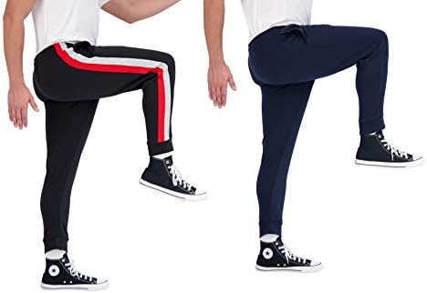 UNIPRO Mens 2-Pack Pack Jogger Sortpants Sorto ativo Casual Athletic Pants com bolsos de treino e roupas de treinamento