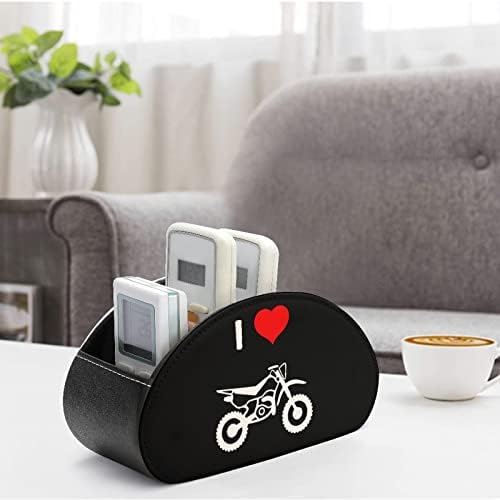 I Love Motocross Remote Control titular Caixa de caneta PU couro remoto Caddy Decorative Storage Organizer Container