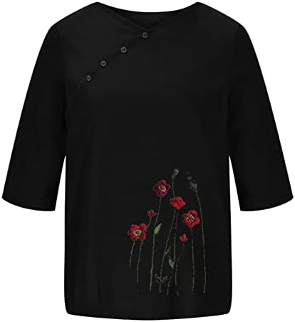 Ladies Floral Graphic Logo Fit Tops Boat Gcond Spandex Bloups Bloups Short 1/2 Sleeve Fall Summer Tops Botão 2023