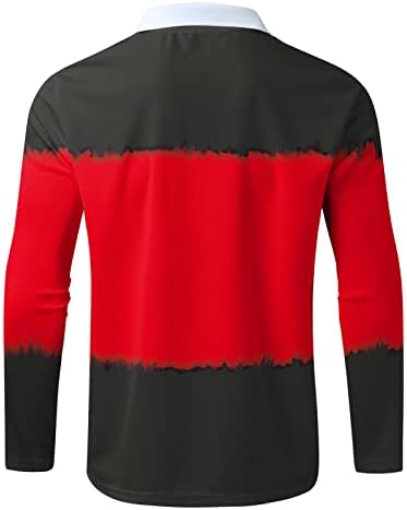 Camisa pólo de manga longa clássica masculina zípe de camisetas casuais slim fit shirts bloqueio colorido gráfico tops tops