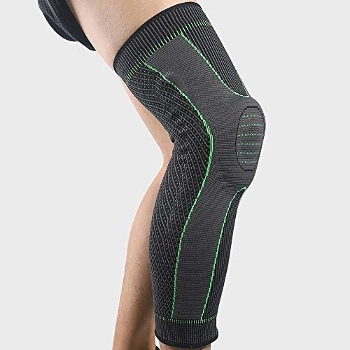 Houkai 1 par de joelheiras compridas suportes de perna de proteção de proteção contra a banda da perna kneepads treping ginout knee support prolongue esportes de listra