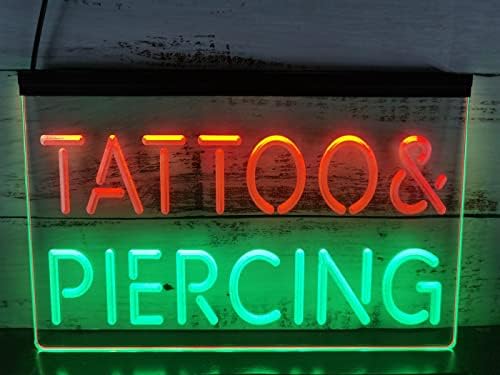 Tatuagem piercing 2 color exibir led sinais de néon decoração de casa quarto de parede 3d escultura